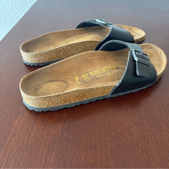 Birkenstock Madrid Slide Sandals Size 41 US 10 Narrow Black Adjustable Strap - Picture 6 of 11